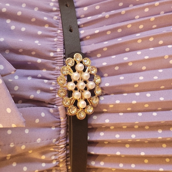 Purple Maxi Polka Dot Dress ‼️NO Belt‼️ - Picture 4 of 5